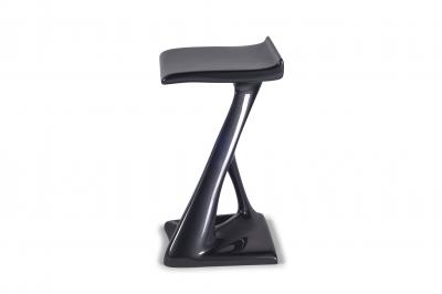  Amorph Bar Stool Lacquer Dark Gray Metallic Finish Contemporary Modern