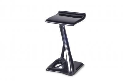  Amorph Bar Stool Lacquer Dark Gray Metallic Finish Contemporary Modern