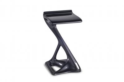  Amorph Bar Stool Lacquer Dark Gray Metallic Finish Contemporary Modern