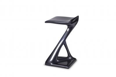  Amorph Bar Stool Lacquer Dark Gray Metallic Finish Contemporary Modern