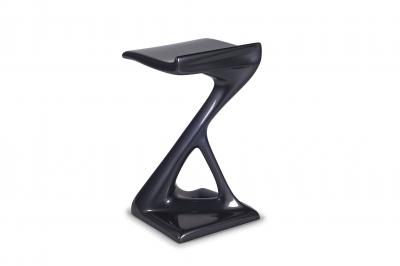  Amorph Bar Stool Lacquer Dark Gray Metallic Finish Contemporary Modern