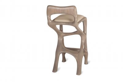  Amorph Chimera Barstool With Back Gray Oak Finish