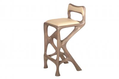  Amorph Chimera Barstool With Back Gray Oak Finish