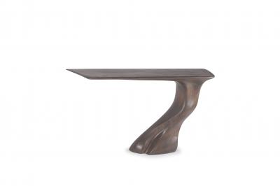 Amorph Console Table Ash Wood with Mounting Bracket Grey Stained Finished