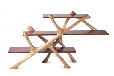 Amorph Contemporary Bookcase Solid Wood with American Walnut and Natural Stain Color