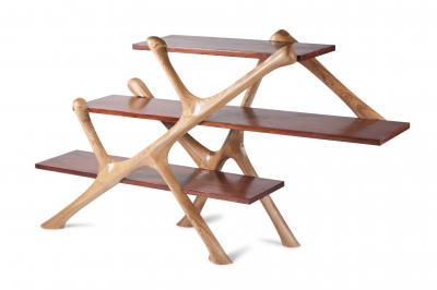 Amorph Contemporary Bookcase Solid Wood with American Walnut and Natural Stain Color