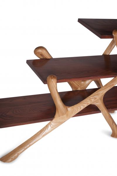 Amorph Contemporary Bookcase Solid Wood with American Walnut and Natural Stain Color