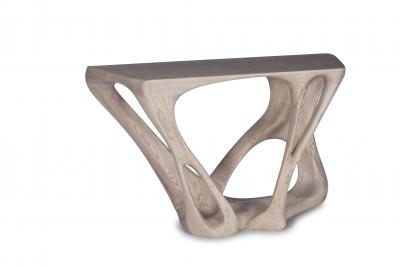  Amorph Contemporary Modern Console Table Solid Wood Weather Oak Stain