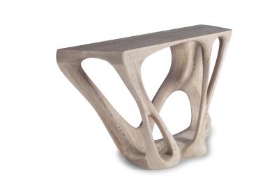  Amorph Contemporary Modern Console Table Solid Wood Weather Oak Stain