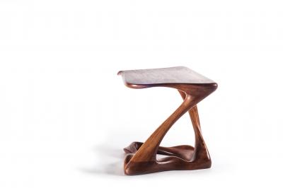  Amorph Contemporary Modern Side Table Ash Wood with Walnut Stained