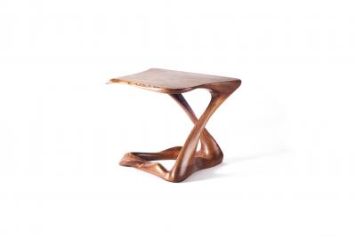  Amorph Contemporary Modern Side Table Ash Wood with Walnut Stained
