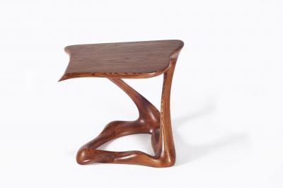  Amorph Contemporary Modern Side Table Ash Wood with Walnut Stained