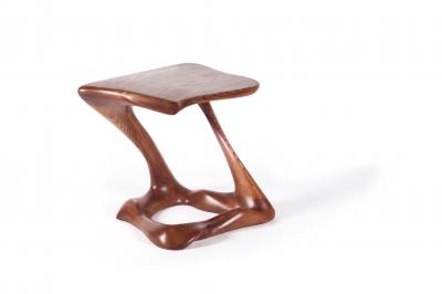  Amorph Contemporary Modern Side Table Ash Wood with Walnut Stained