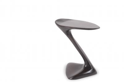  Amorph Contemporary Sculpture Side Table Ash Wood Stained Graphite Walnut