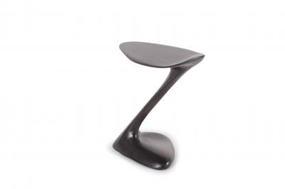  Amorph Contemporary Sculpture Side Table Ash Wood Stained Graphite Walnut