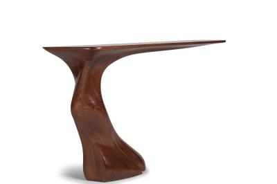  Amorph Contemporary Solid Ash Wood Console Table Walnut Finish