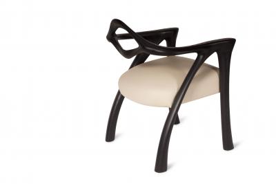  Amorph Darcey Dining Chair Ebony Stained with Off White Leather