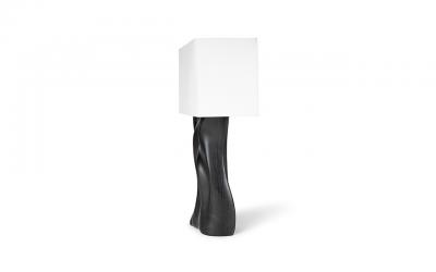  Amorph Doris Table lamp Ebony stain in Ash wood with Ivory Silk shade