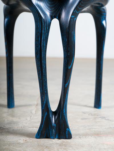  Amorph Fey Dining Chair Ebony Stain with blue Serused on Ash wood by Amorph