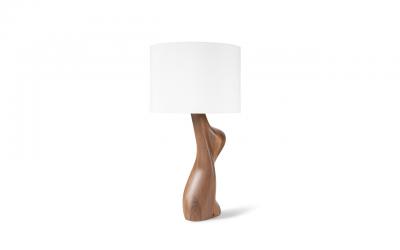 Amorph Helen table lamp in Natural stain on Walnut with Ivory silk shade