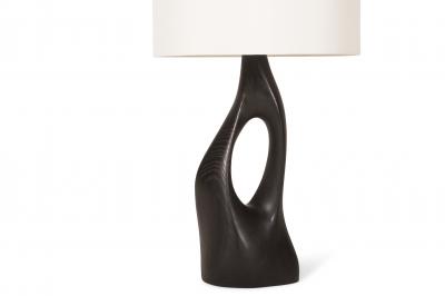  Amorph Helix Table Lamp Ebony Stained with Ivory Silk Shade