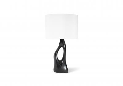  Amorph Helix Table lamp Ebony stain in Ash wood with oval Ivory Silk shade