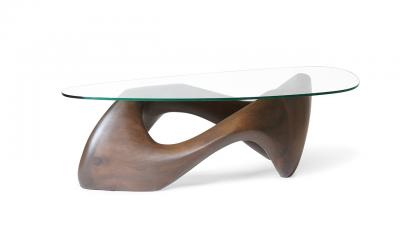  Amorph Lust coffee table in Montana stain on Walnut wood with glass