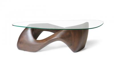  Amorph Lust coffee table in Montana stain on Walnut wood with glass