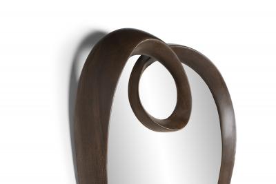  Amorph Malva Wall Mirror in Graphite Walnut stain on Ash wood by Amorph