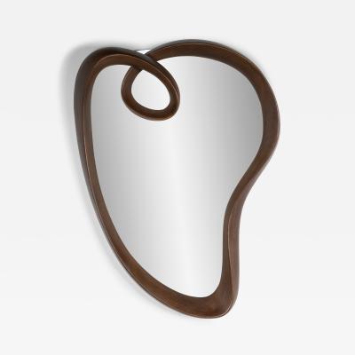  Amorph Malva Wall Mirror in Graphite Walnut stain on Ash wood by Amorph