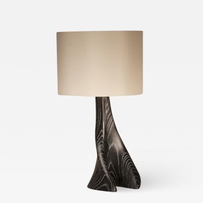  Amorph Nile Table Lamp in Desert Night Stain Finish with Ivory Silk Shade