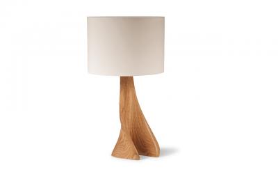  Amorph Nile Table Lamp in White Oak Natural Stain with Ivory Shade