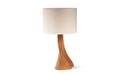  Amorph Nile Table Lamp in White Oak Natural Stain with Ivory Shade