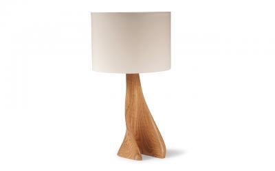  Amorph Nile Table Lamp in White Oak Natural Stain with Ivory Shade