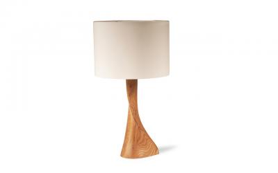  Amorph Nile Table Lamp in White Oak Natural Stain with Ivory Shade