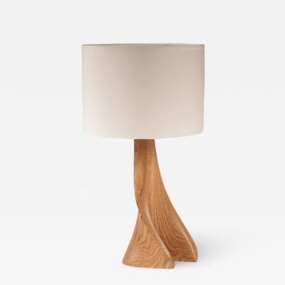  Amorph Nile Table Lamp in White Oak Natural Stain with Ivory Shade