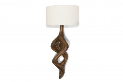  Amorph Nomi wall lighting in Graphite walnut on Ash wood with Ivory silk shade