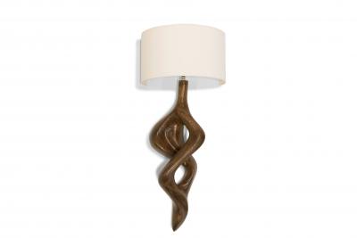  Amorph Nomi wall lighting in Graphite walnut on Ash wood with Ivory silk shade