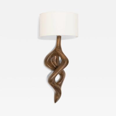  Amorph Nomi wall lighting in Graphite walnut on Ash wood with Ivory silk shade