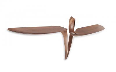  Amorph Orchid Wall mounted console table in walnut wood Natural stain