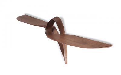  Amorph Orchid Wall mounted console table in walnut wood Natural stain