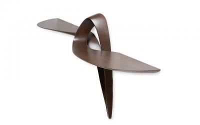  Amorph Orchid wall mounted console table in Colombia stain on Walnut wood