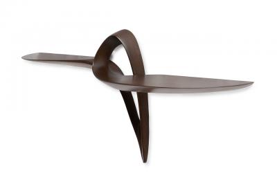  Amorph Orchid wall mounted console table in Colombia stain on Walnut wood