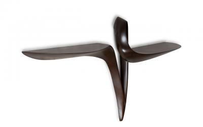  Amorph Orchid wall mounted console table in Colombia stain on Walnut wood