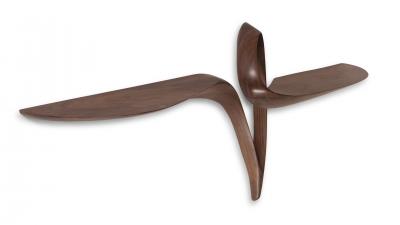  Amorph Orchid wall mounted console table in Natural stain on Walnut wood