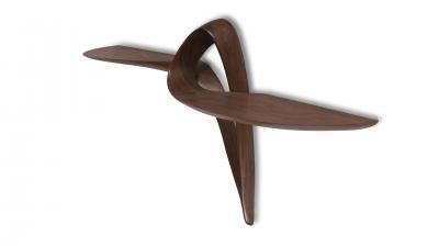  Amorph Orchid wall mounted console table in Natural stain on Walnut wood