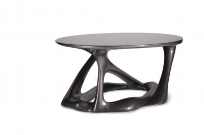 Amorph Oval Shape with Organic Shape Legs Dark Gray Metallic Finish