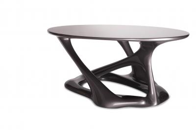 Amorph Oval Shape with Organic Shape Legs Dark Gray Metallic Finish