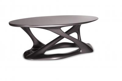 Amorph Oval Shape with Organic Shape Legs Dark Gray Metallic Finish