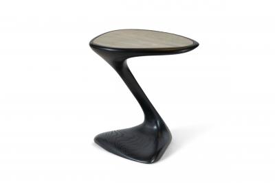  Amorph Palm side table in Ebony stain on Ash wood with stone top